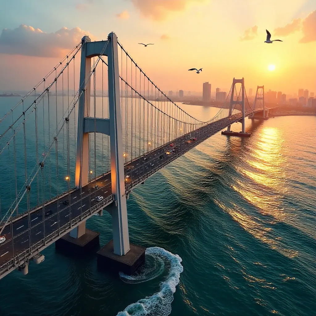 Golden Hour Over Bandra-Worli Sea Link