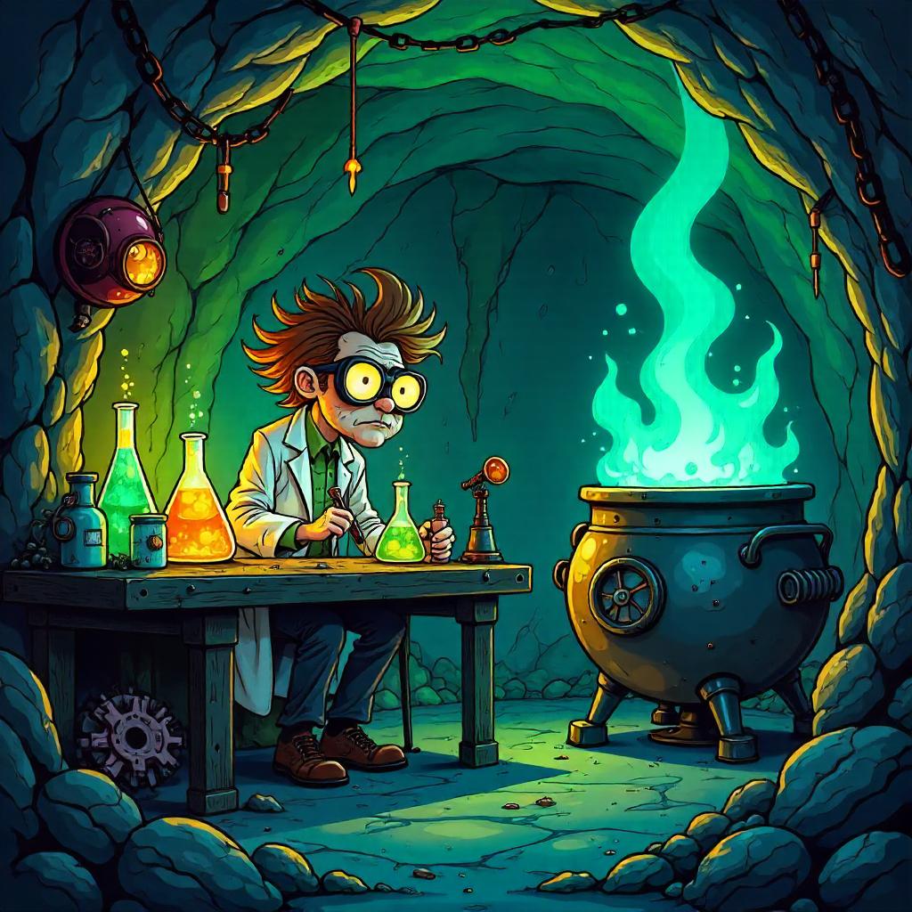 Cavernous Cartoon Lab of the Mad Scientist