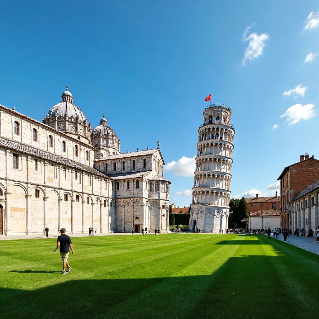 Pisa's Historic Skyline Under Clear Azure Skies