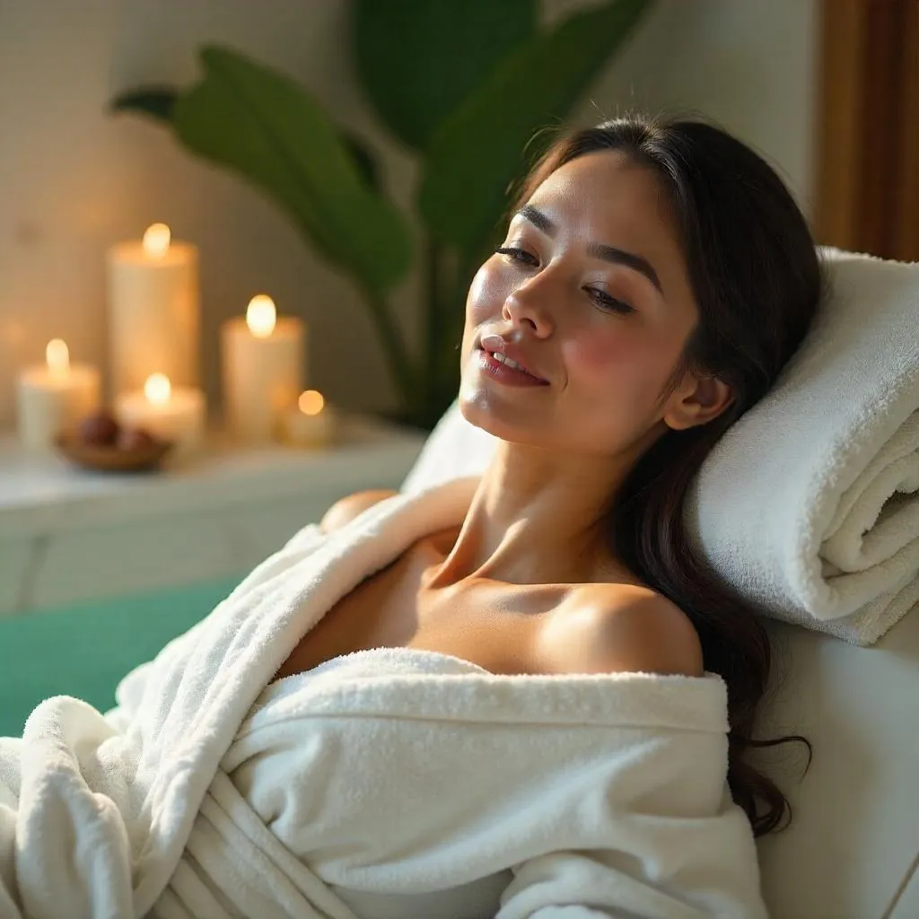 Photorealistic Latina Woman in a Tranquil Spa