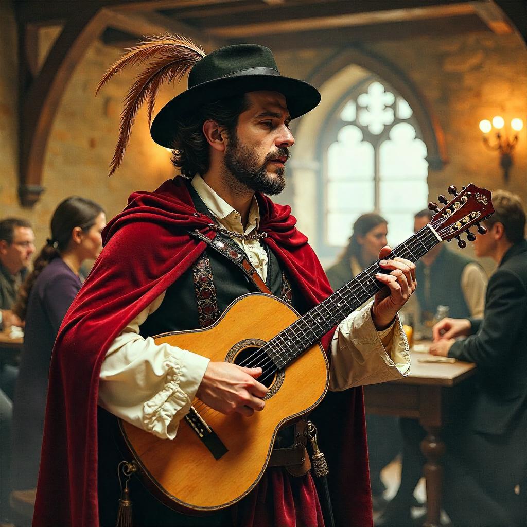 Watercolor Bard Captured as a Photographic Portrait
