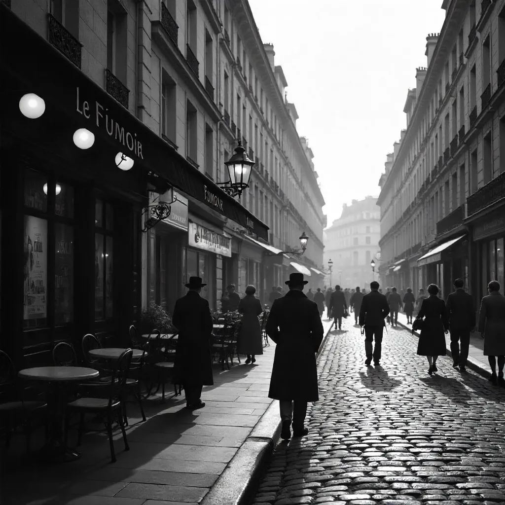 Monochrome Paris: Le Fumoir Street Scene