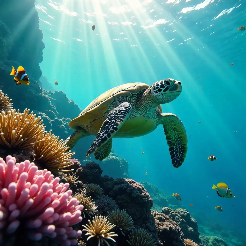 Vibrant Hawaiian Underwater Reef Scene