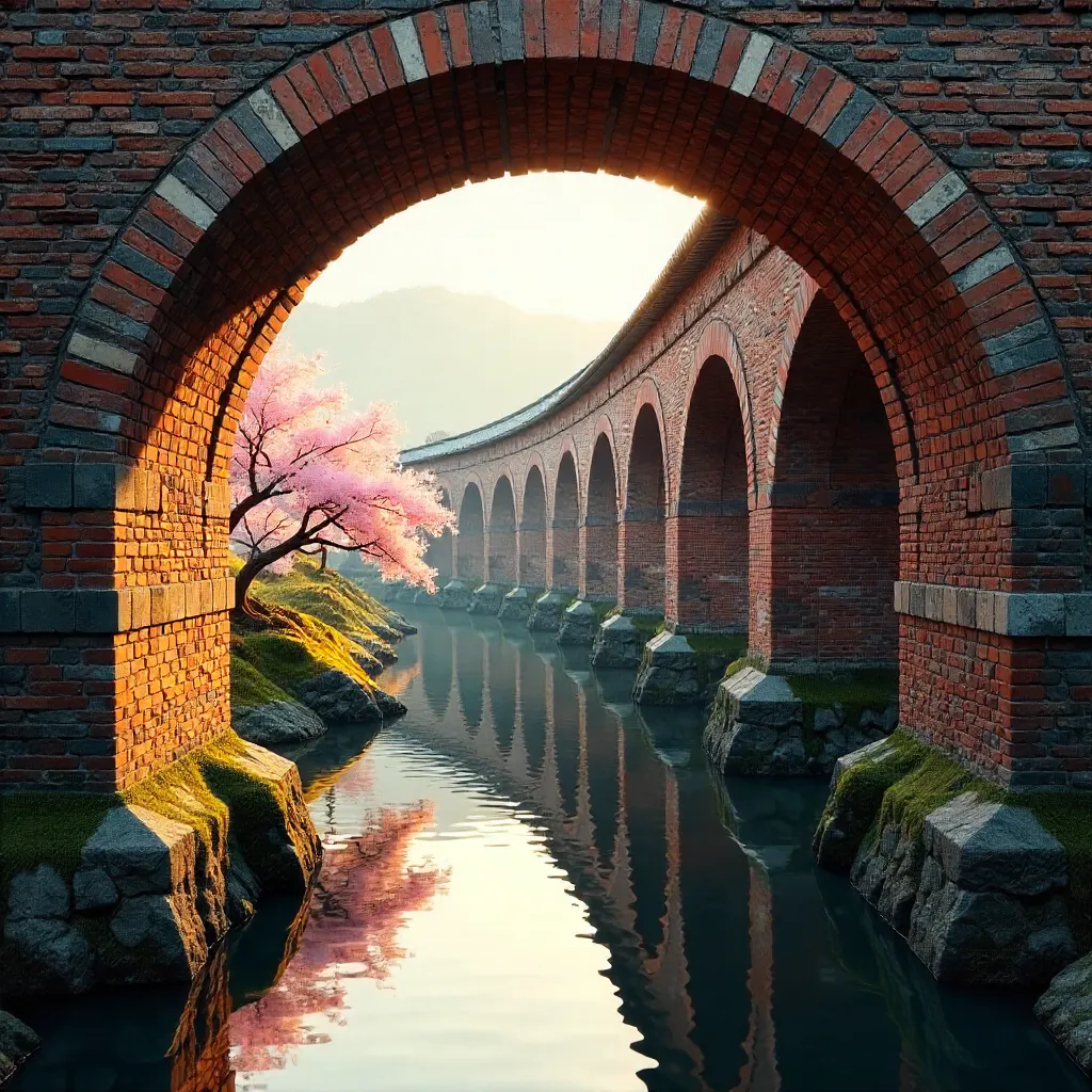 Sunlit Arches of Kyoto's Ancient Aqueduct