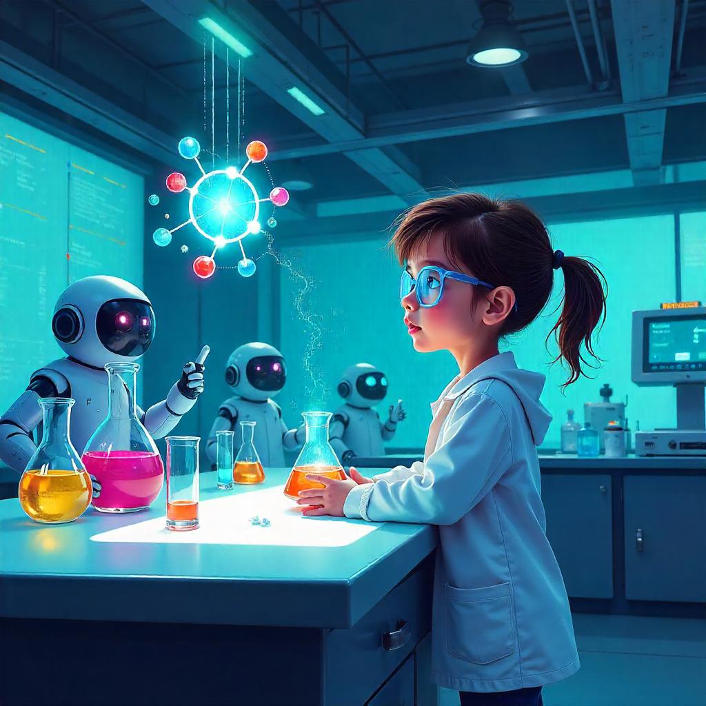 Curious Child in a Neon Laboratory