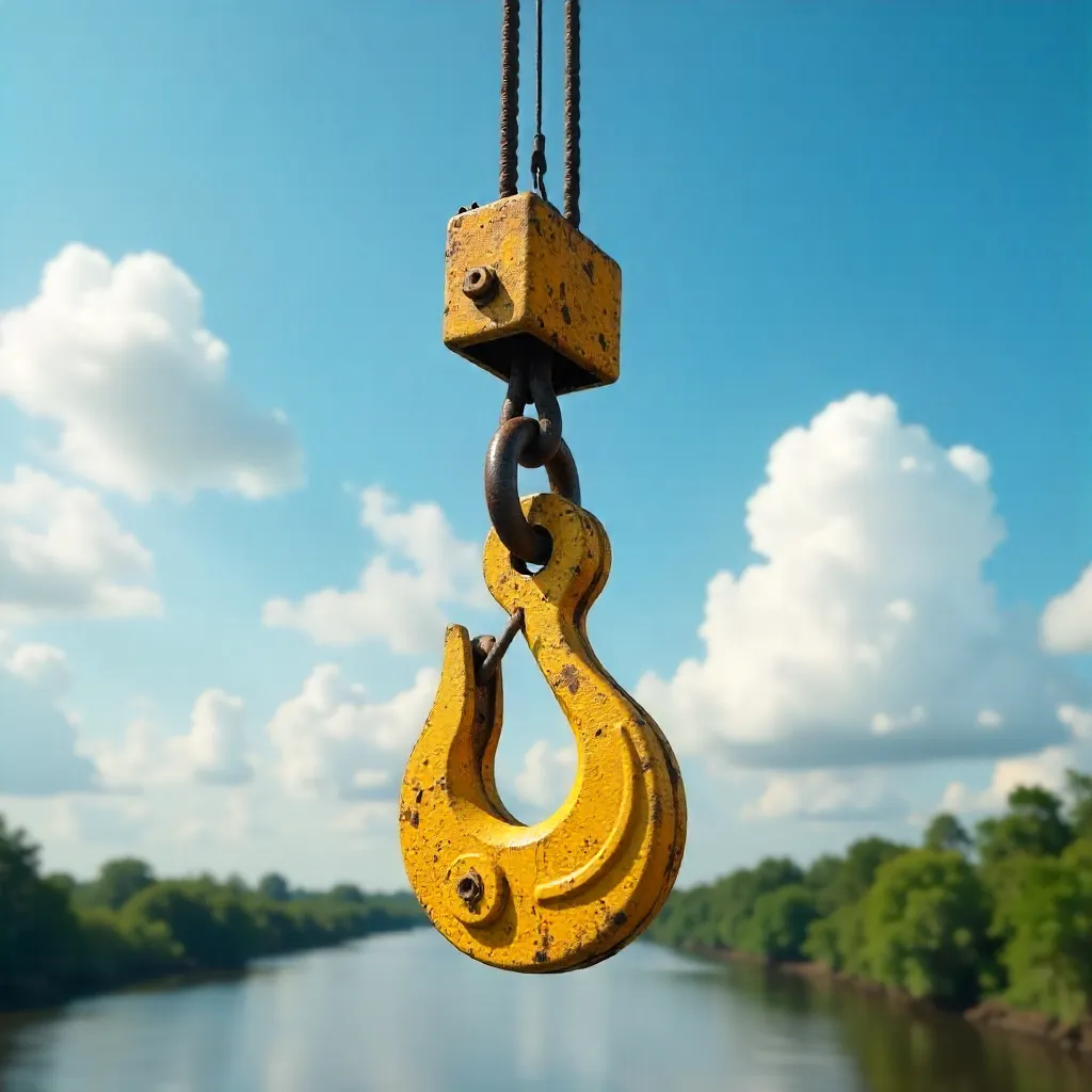 Yellow Crane Hook Against Pará Sky