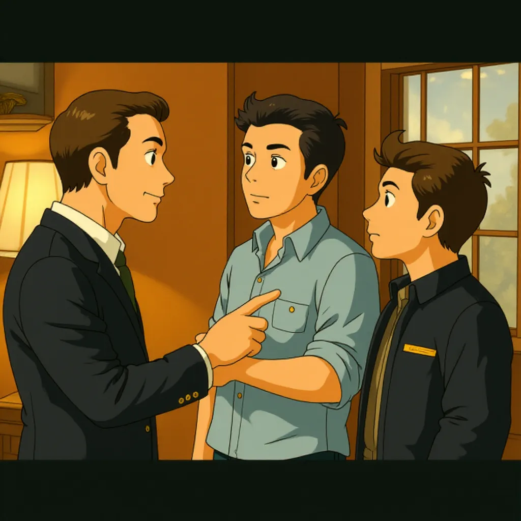 Kevin Spacey, Jason Bateman, and Charlie Day in Horrible Bosses (2011) - Anime style