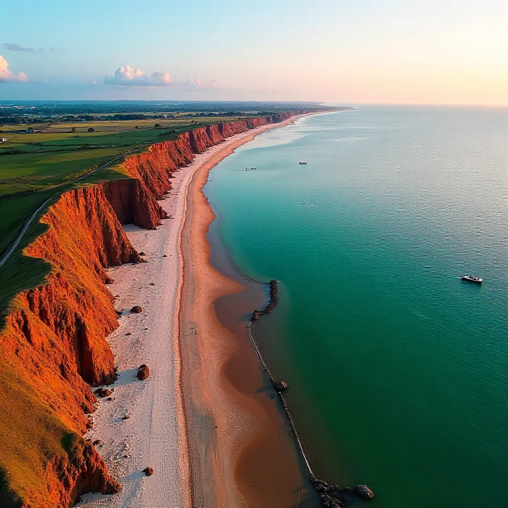 Drone View: Exmouth Estuary Coastline and Turquoise Waters