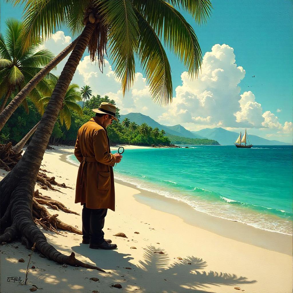 Oil-Painted Detective on a Tropical Island