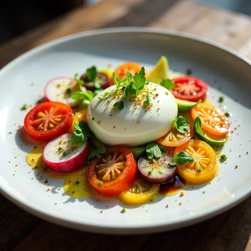 Vibrant Burrata Salad with Heirloom Tomatoes
