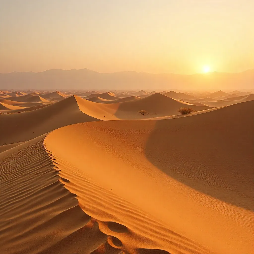 Golden Dunes of Kashan at Sunrise