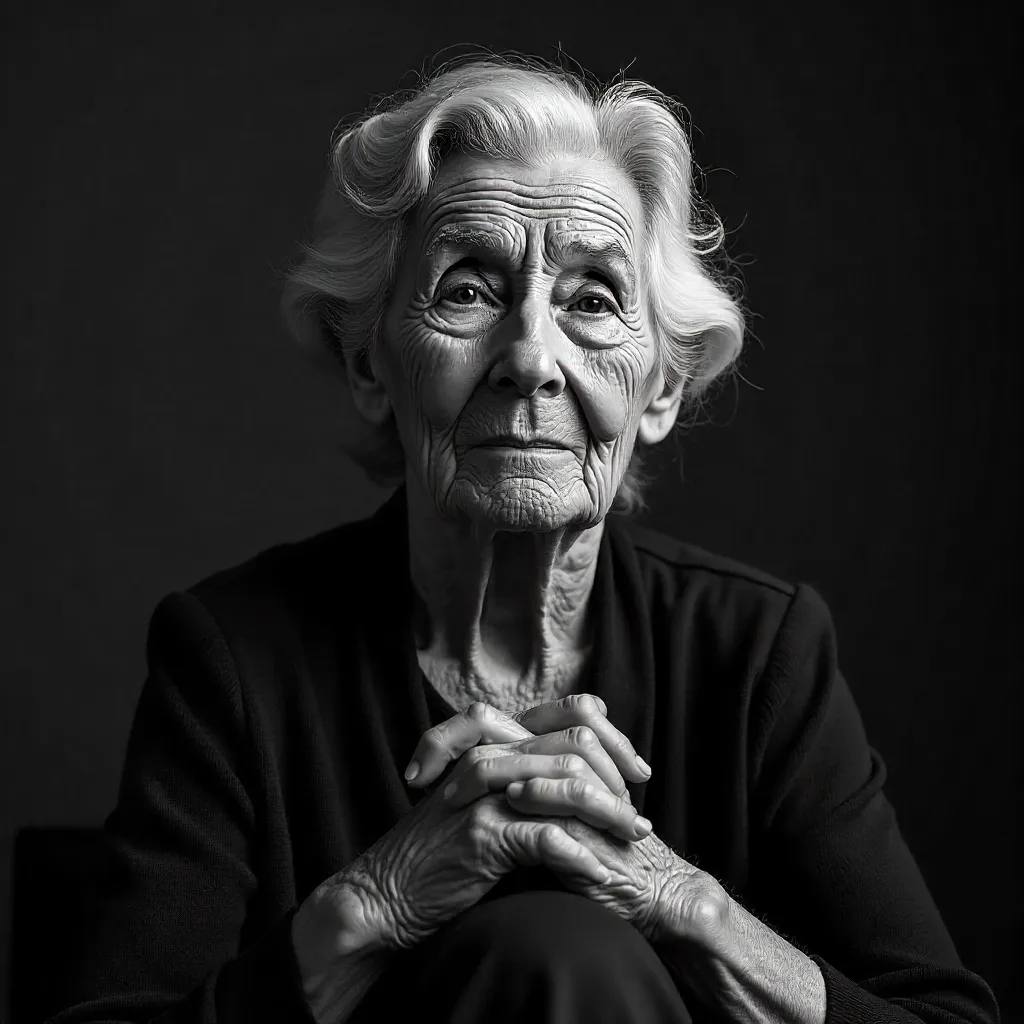 Wisdom in Black and White: An Elderly Grace Portrait
