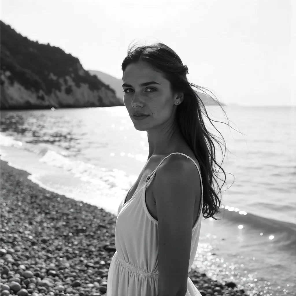 Monochrome Montenegro Beach Portrait