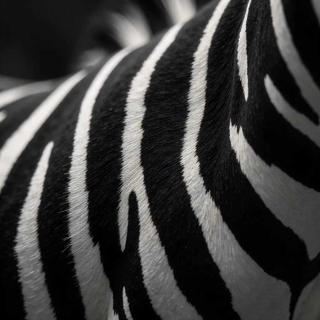 Macro Close-Up: Detailed Zebra Stripe Patterns