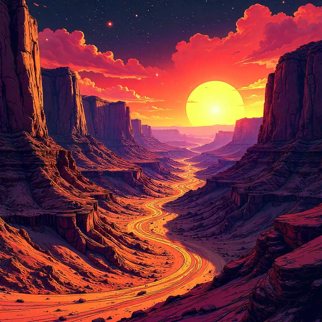 Holodeck Canyon: Bold Comic Book Scene