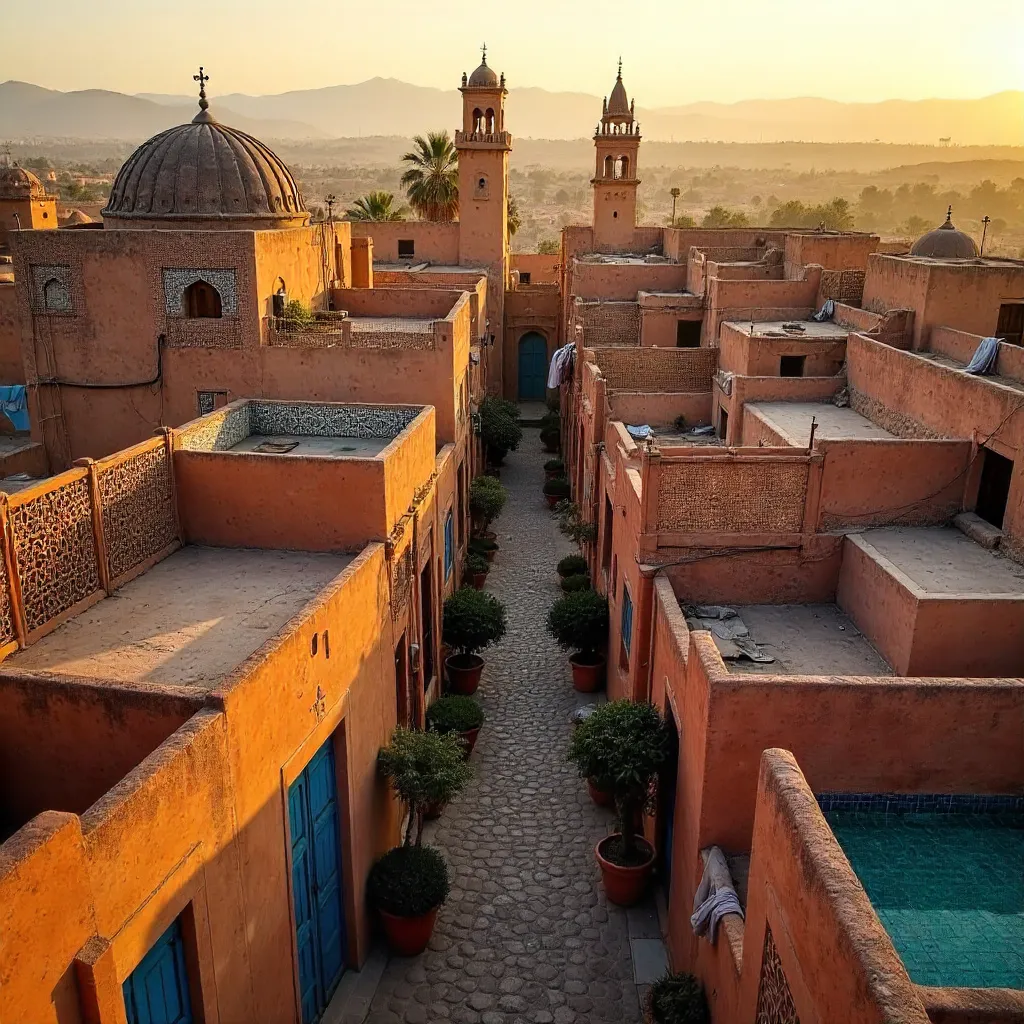 Aerial Rooftops of a Moroccan Medina