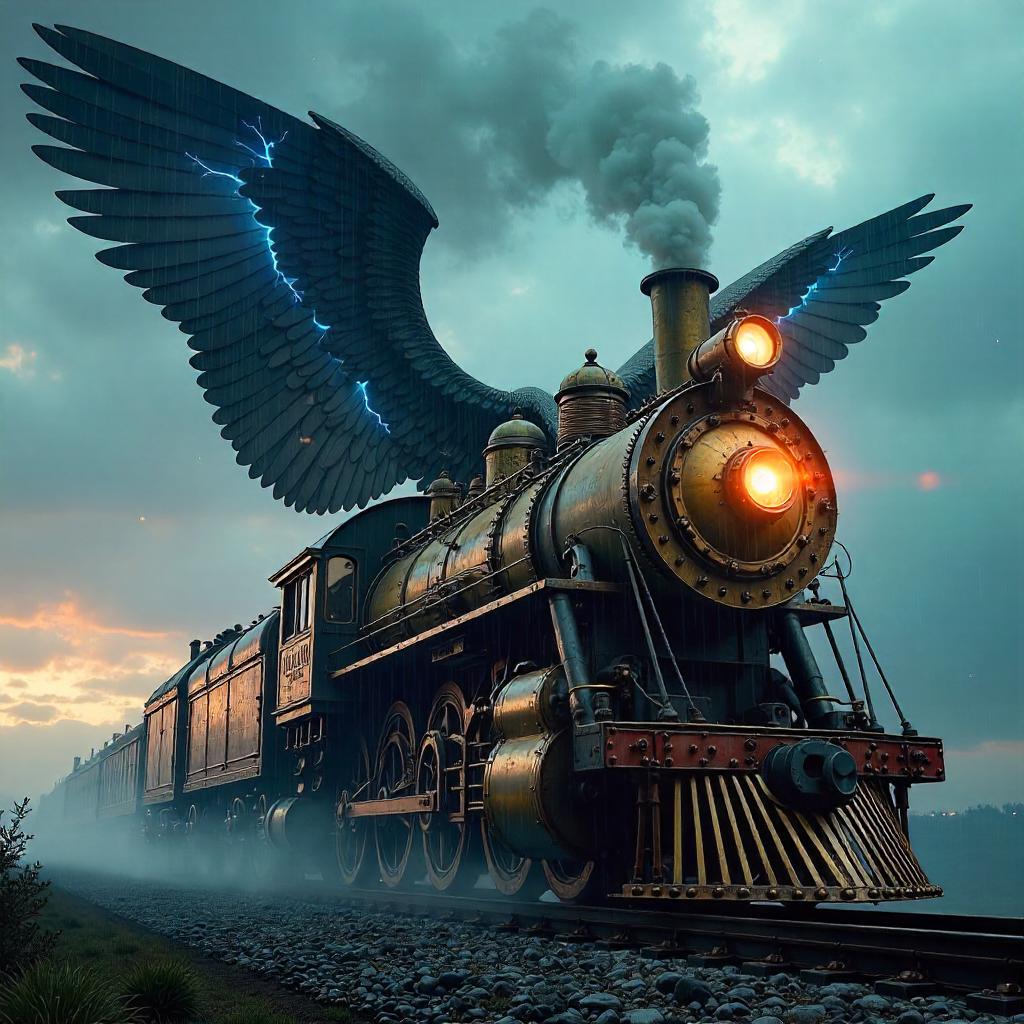 Thunderbird Steampunk Locomotive Concept Art