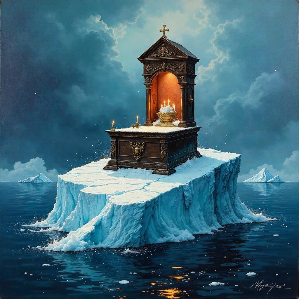 Altar on a Floating Iceberg in Oil