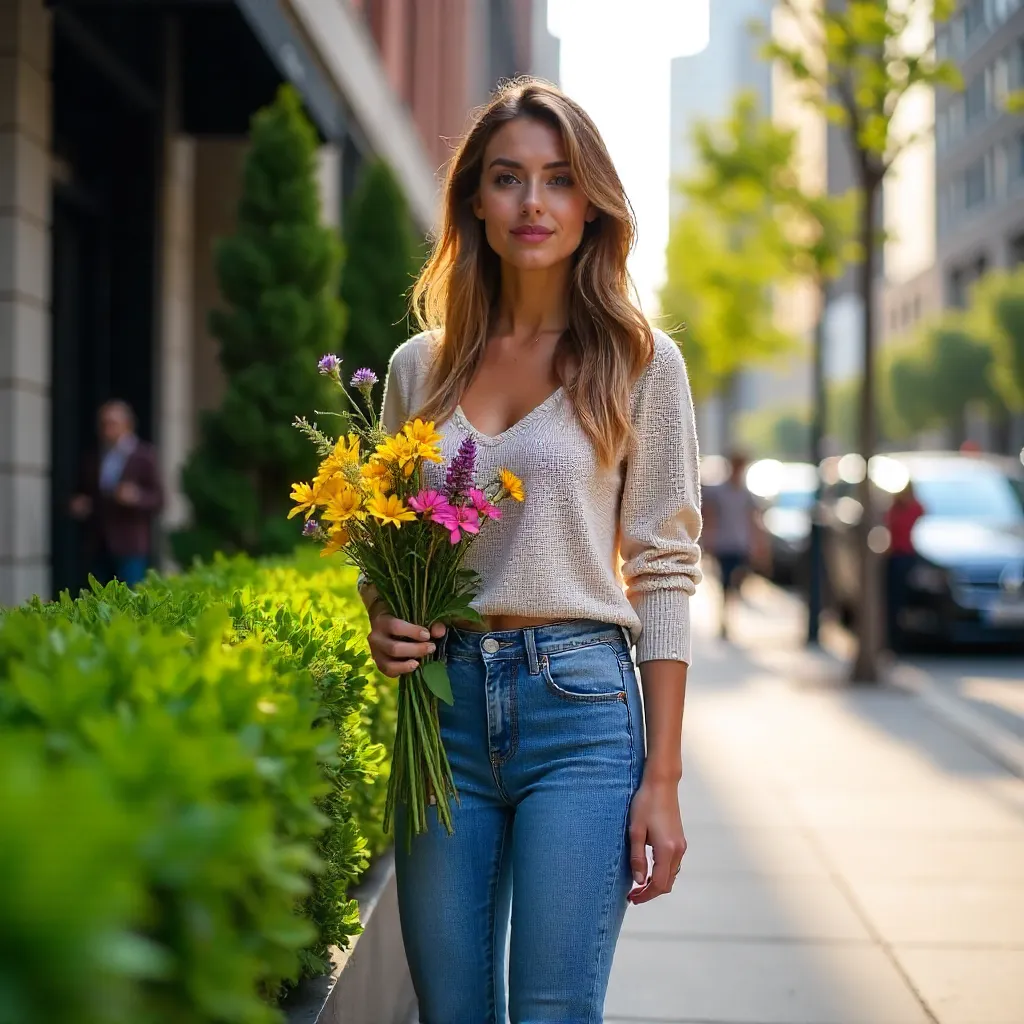 Casual Chic Woman with Flowers by Urban Greenery