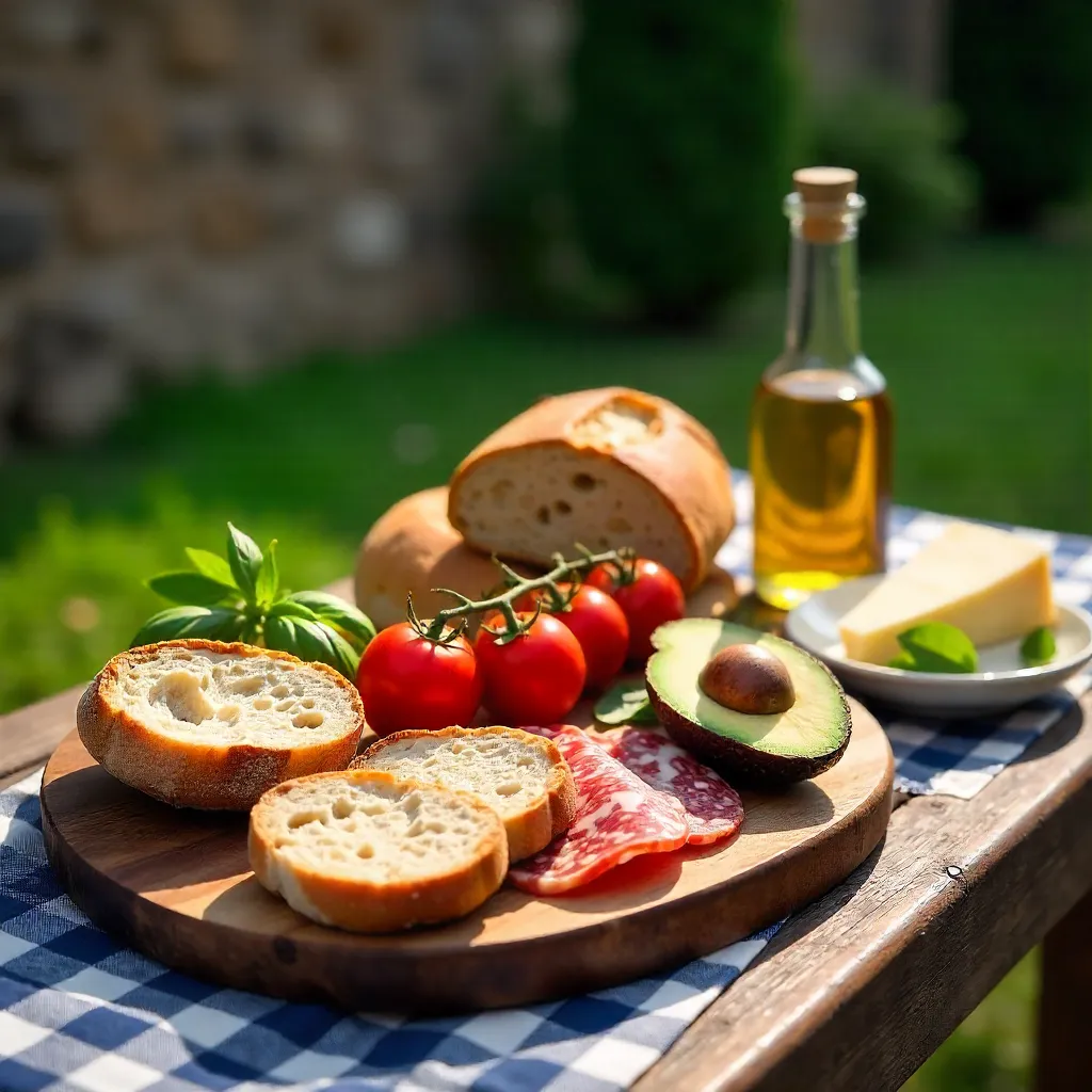 Vibrant Italian Picnic on Rustic Wooden Table