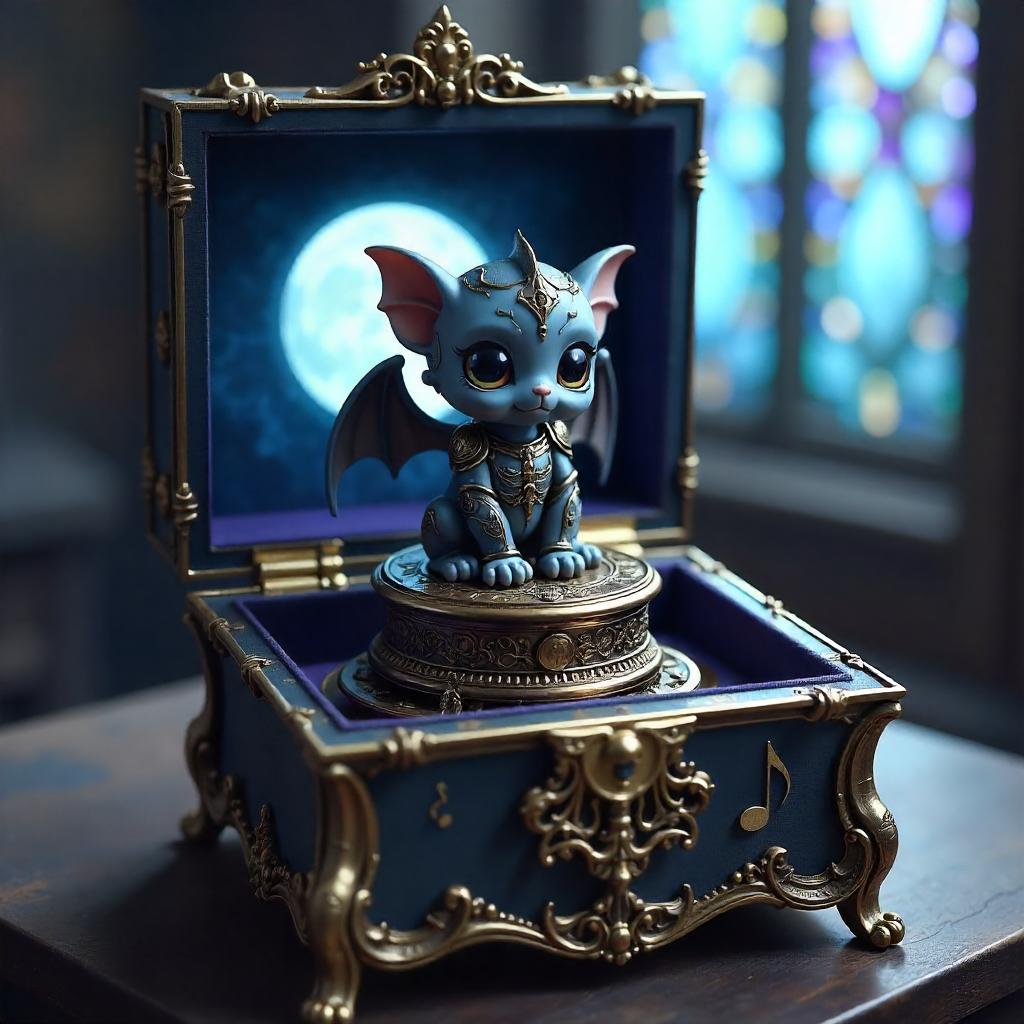 Gargoyle in an Enchanted Anime Music Box