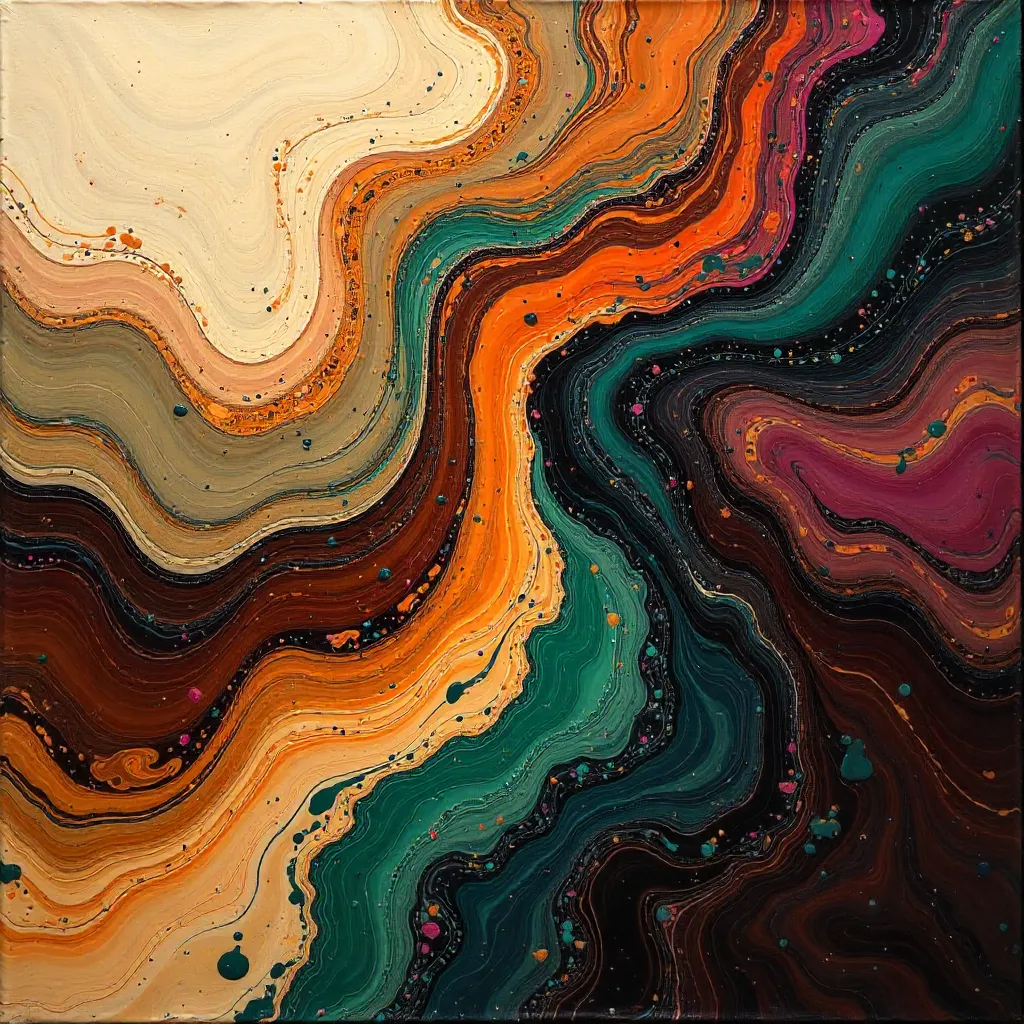 Hypnotic Swirls: Earthy Fluid Art in Motion