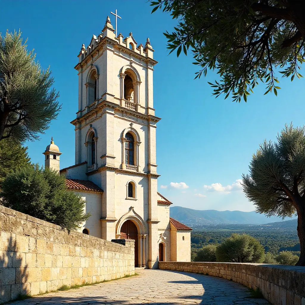 Azure Sky over Avignon Cathedral Bell Tower, Provence