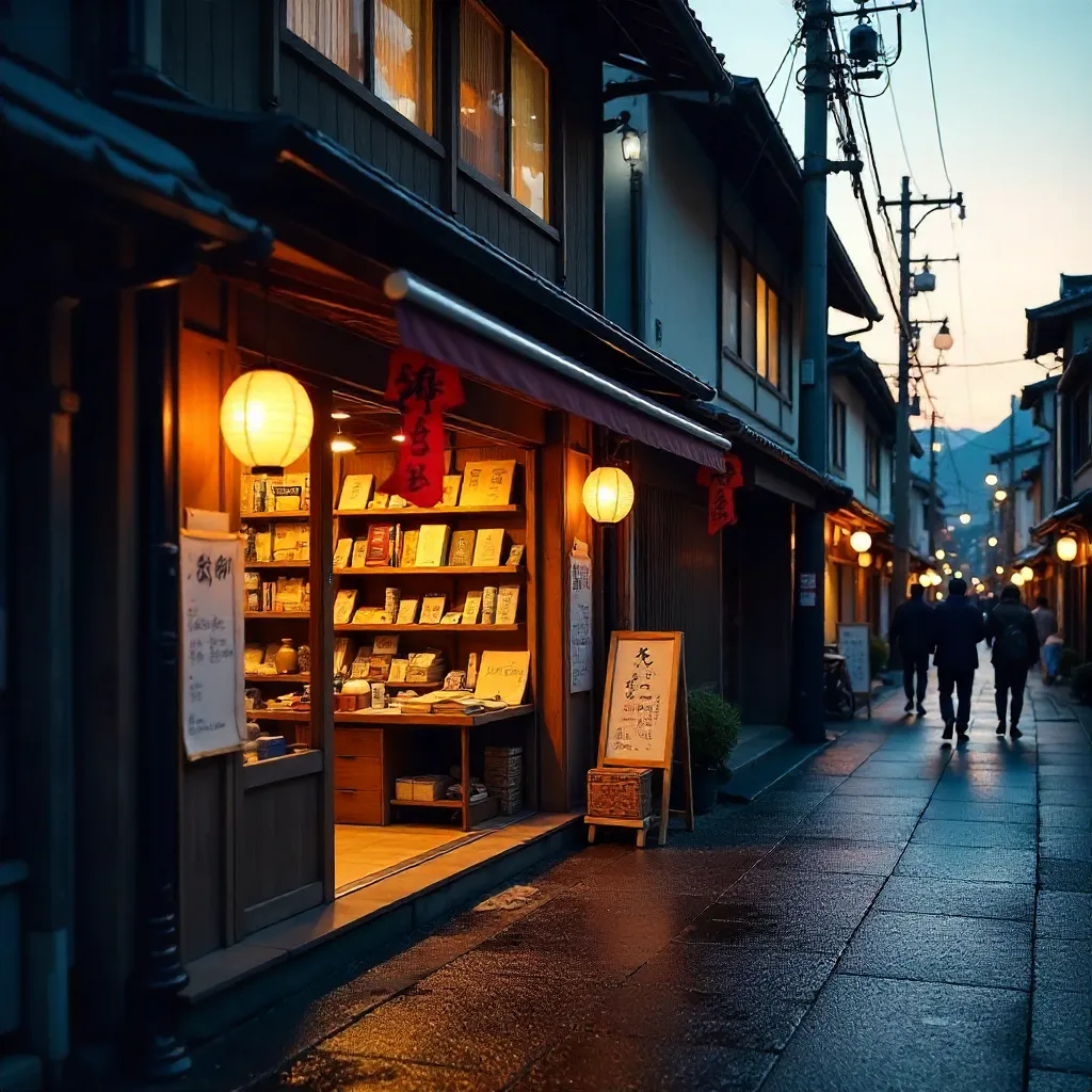 Dusk Reverie at a Kyoto Traditional Bookstore
