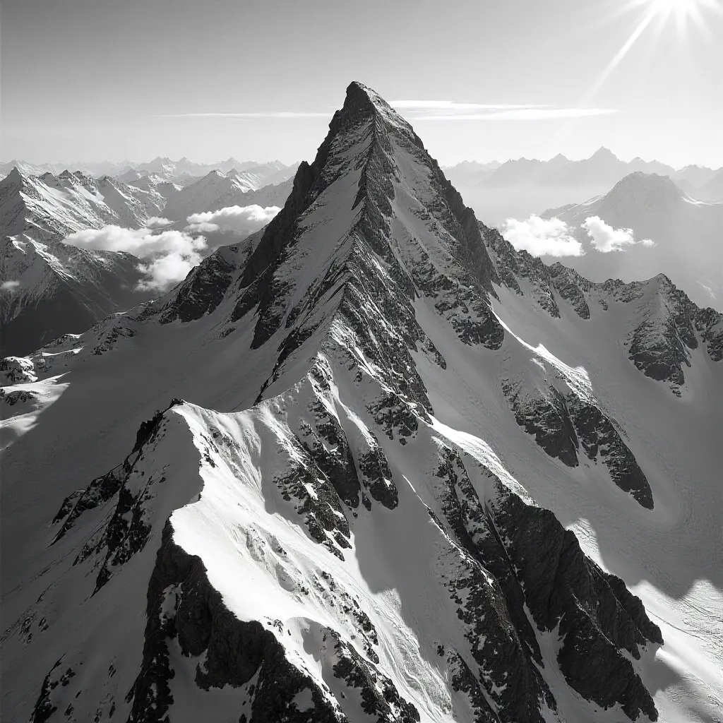 Aerial Monochrome over Kitzsteinhorn Summit