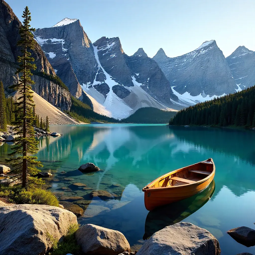 Turquoise Moraine Lake and Majestic Banff Peaks