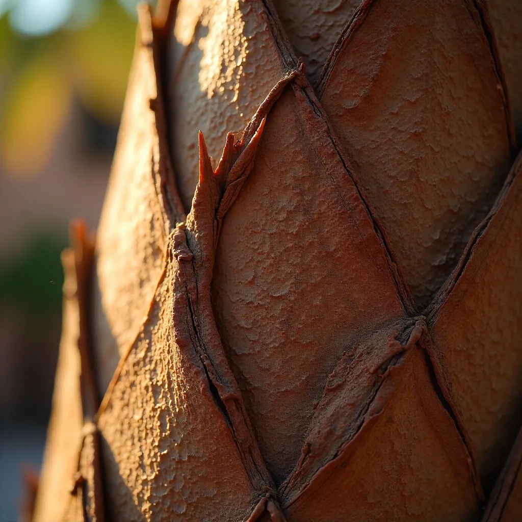 Macro View of Marrakech Palm Bark Texture