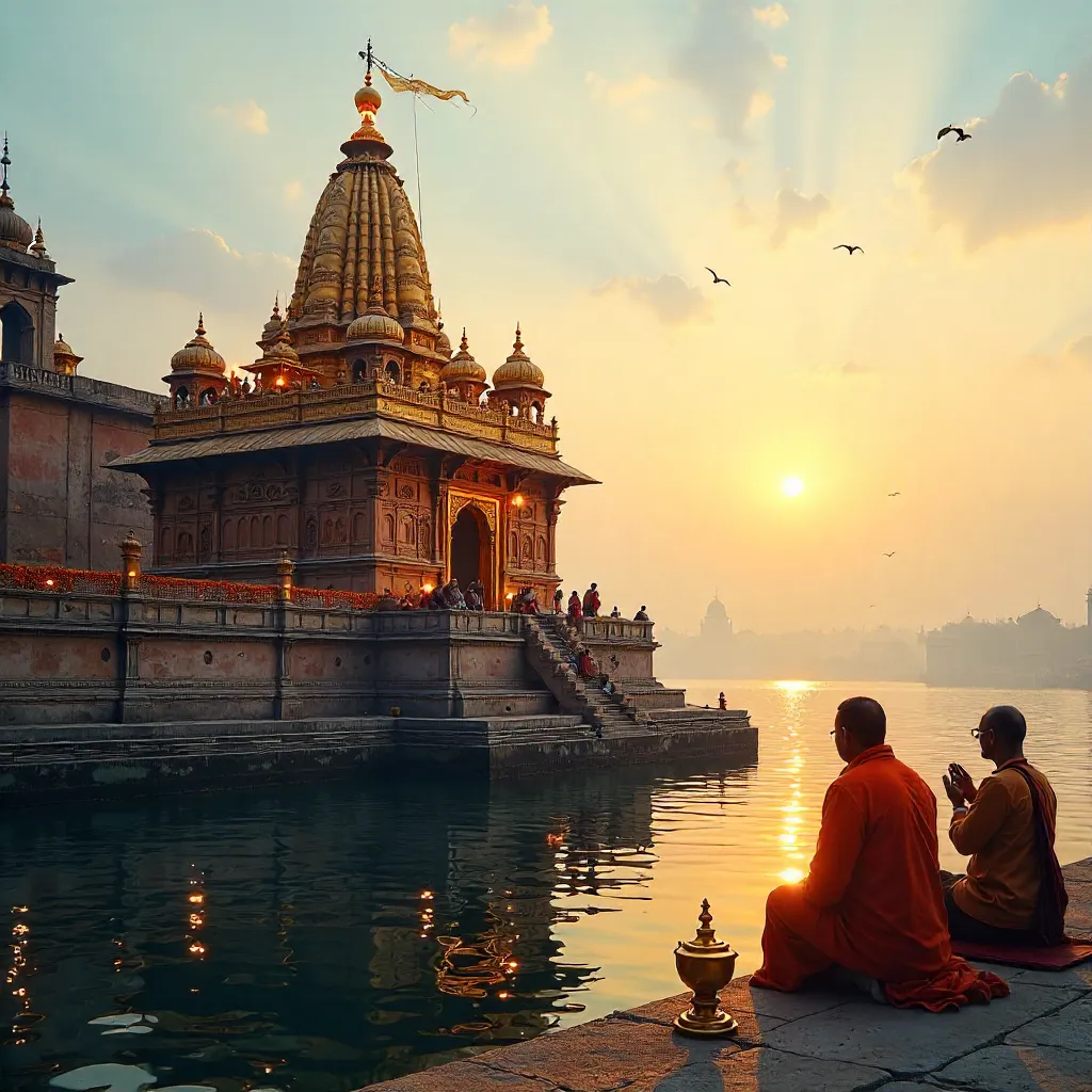 Golden Hour View of Kashi Vishwanath Temple, Varanasi