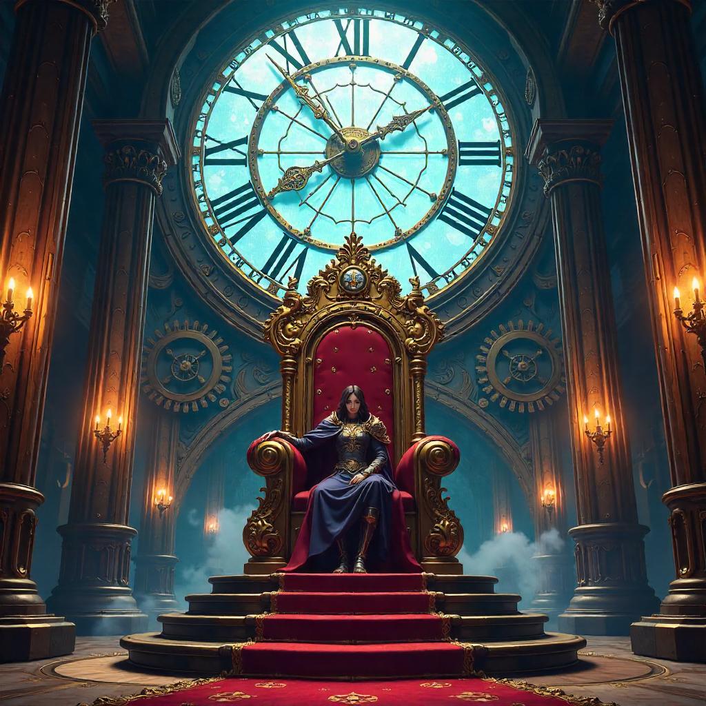 Throne of Time Inside a Giant Clock (Anime)