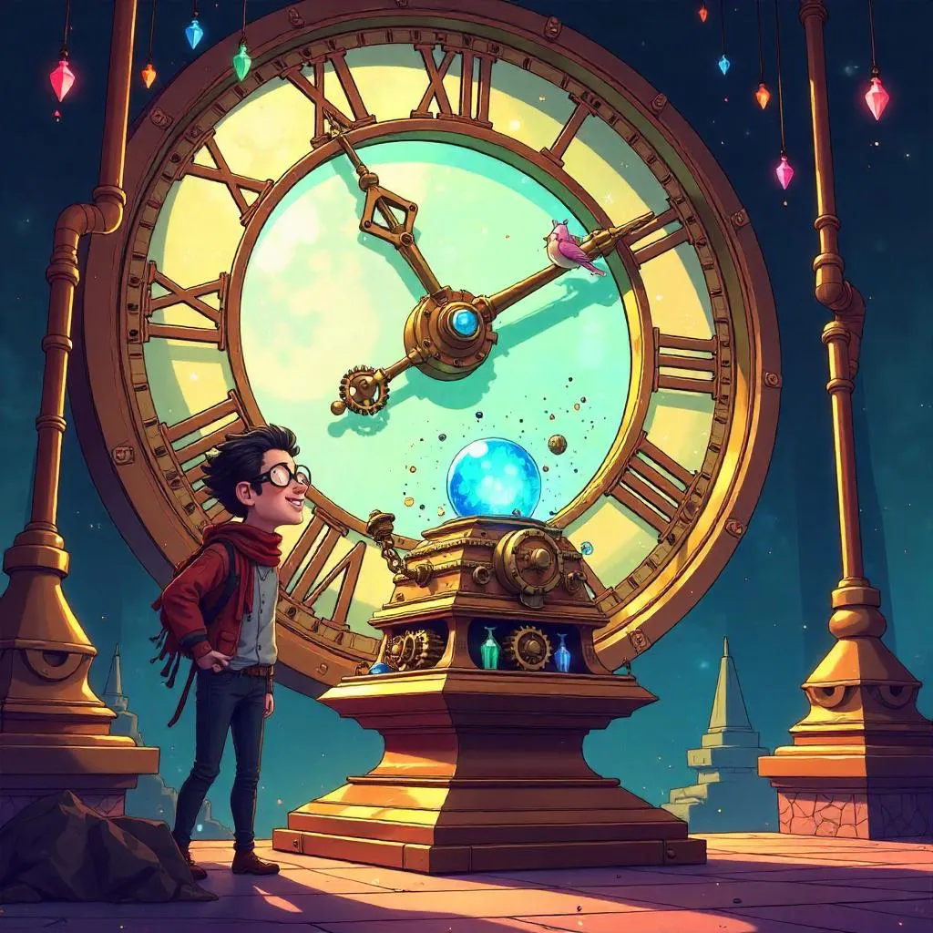 Time Machine Inside a Giant Clock - Cartoon Adventure