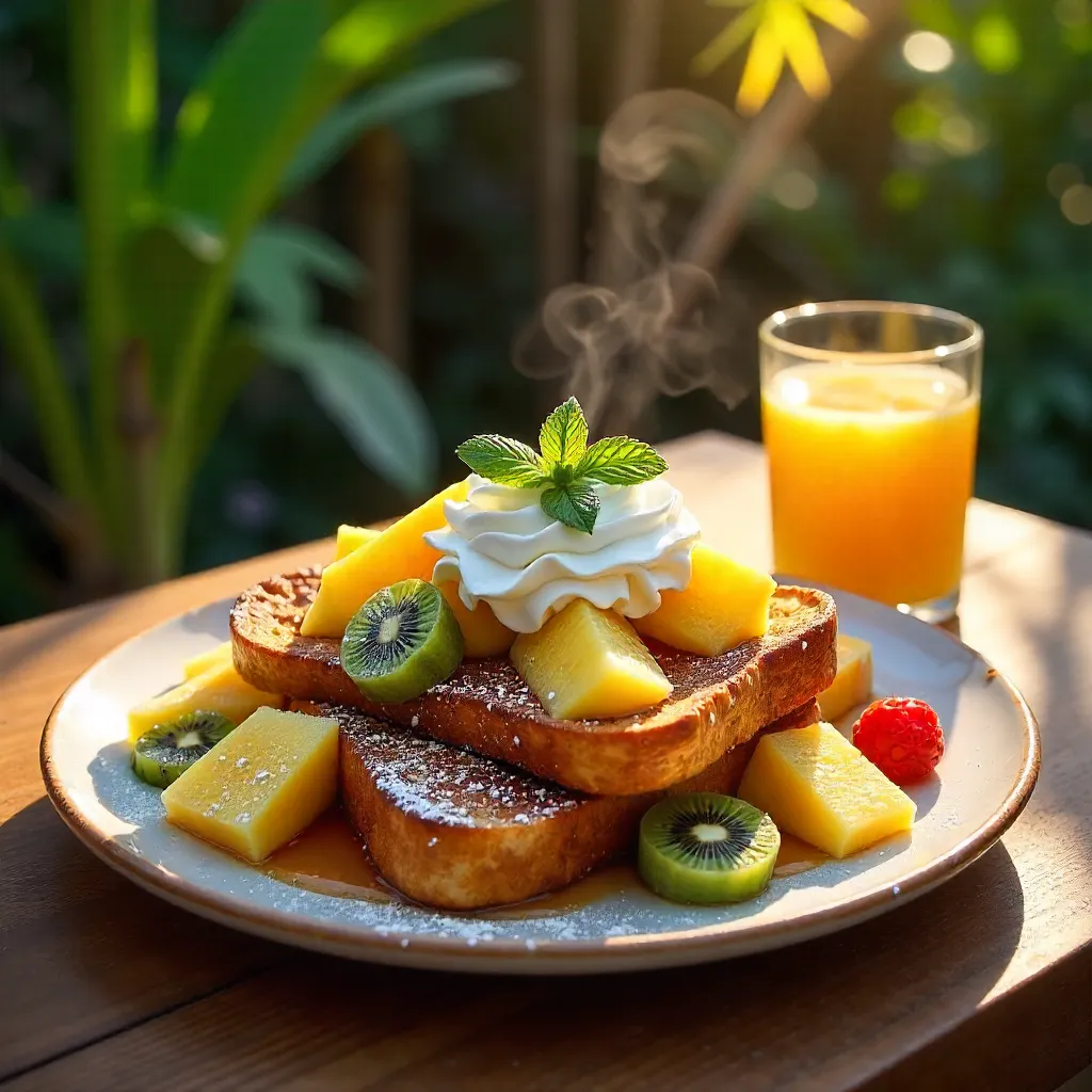Bali Sunrise French Toast with Tropical Fruits