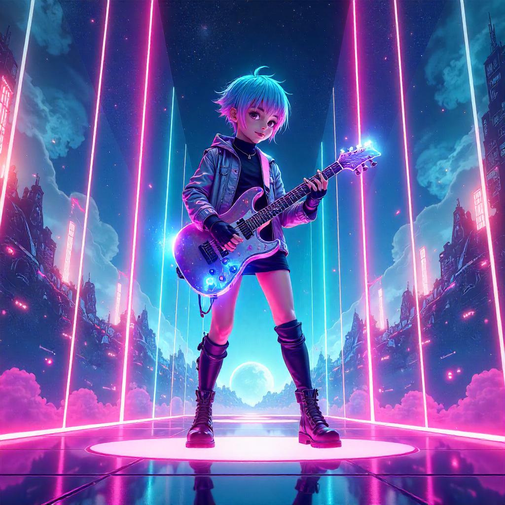 Holographic Anime Musician in a Holodeck