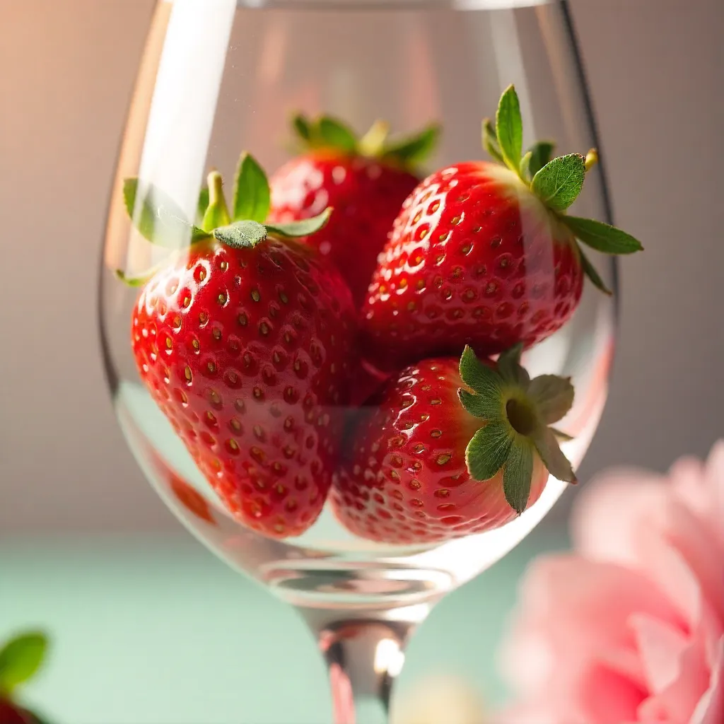 Ripe Strawberries in a Crystal Wine Glass