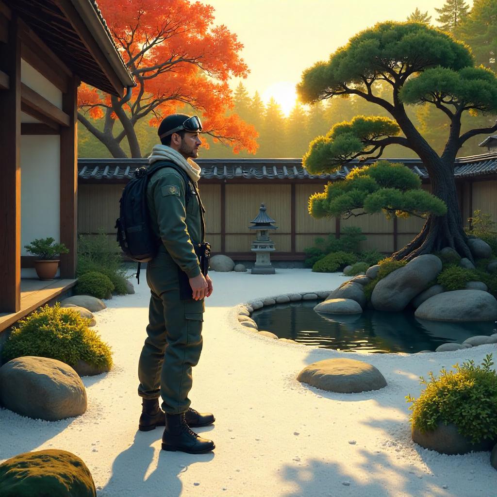 Pilot in a Zen Garden (Digital Art Scene)