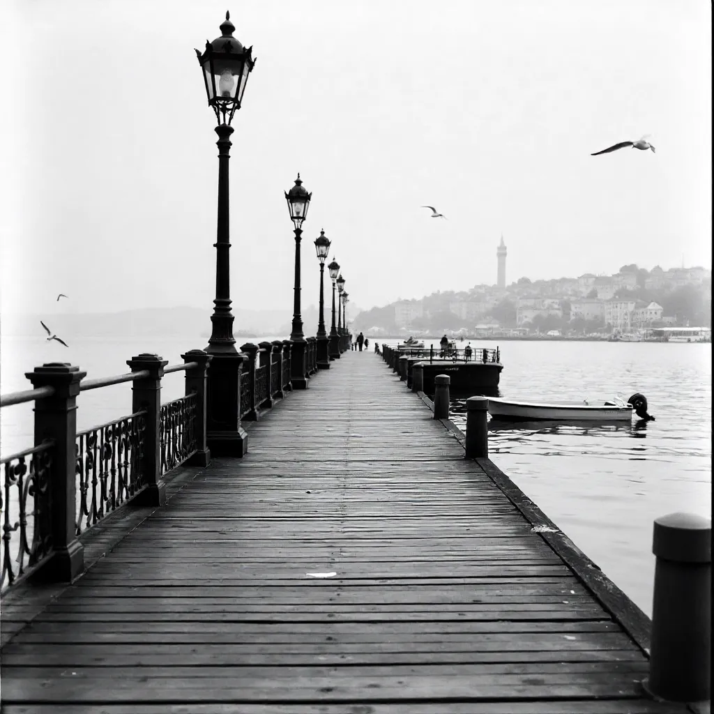 Elegant Black-and-White Moda Pier, Istanbul