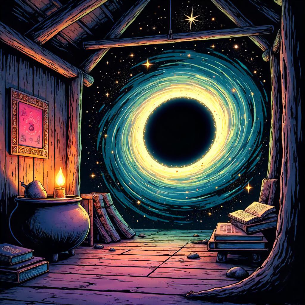Cosmic Hole in a Witch's Hut - Comic Style