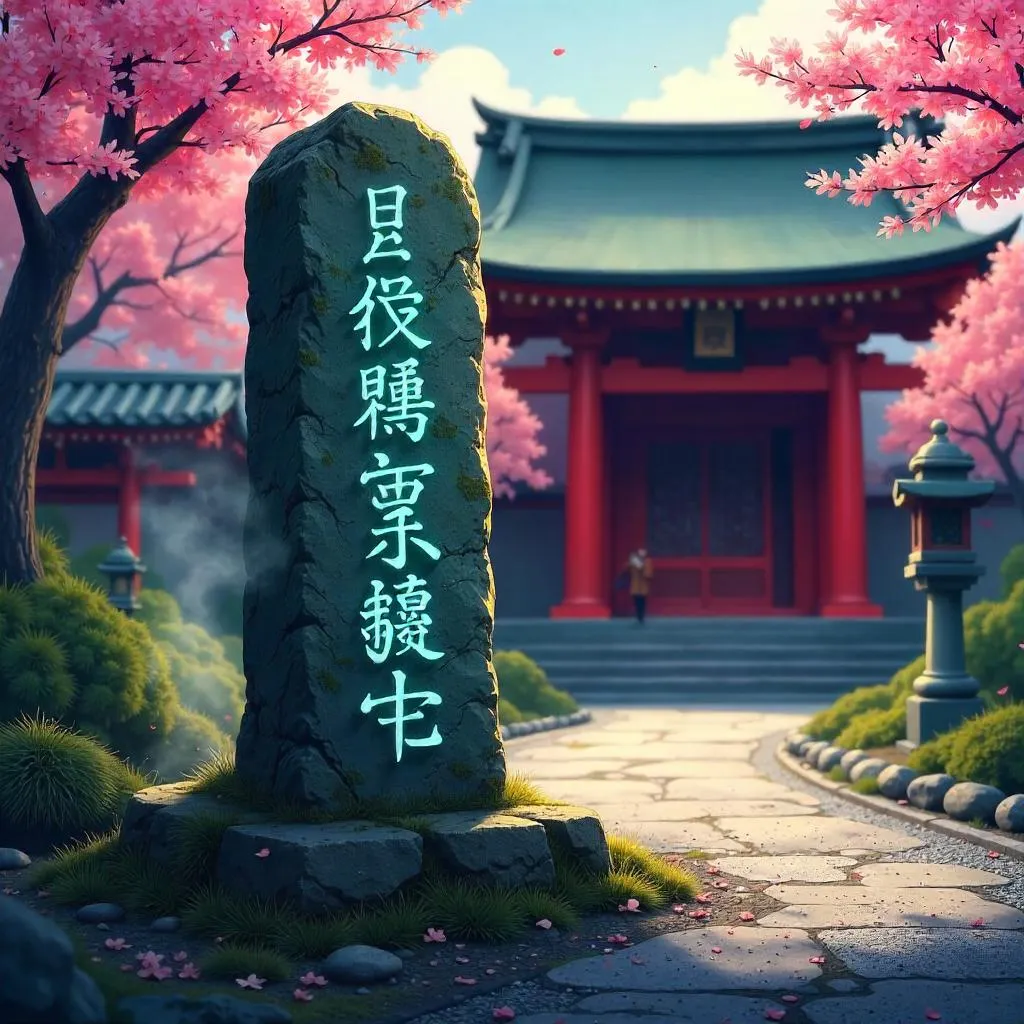 Runic Stone in an Anime Shrine