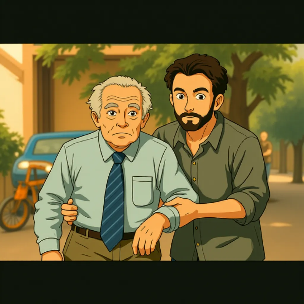 Payman Maadi and Ali-Asghar Shahbazi in A Separation (2011) - Anime style