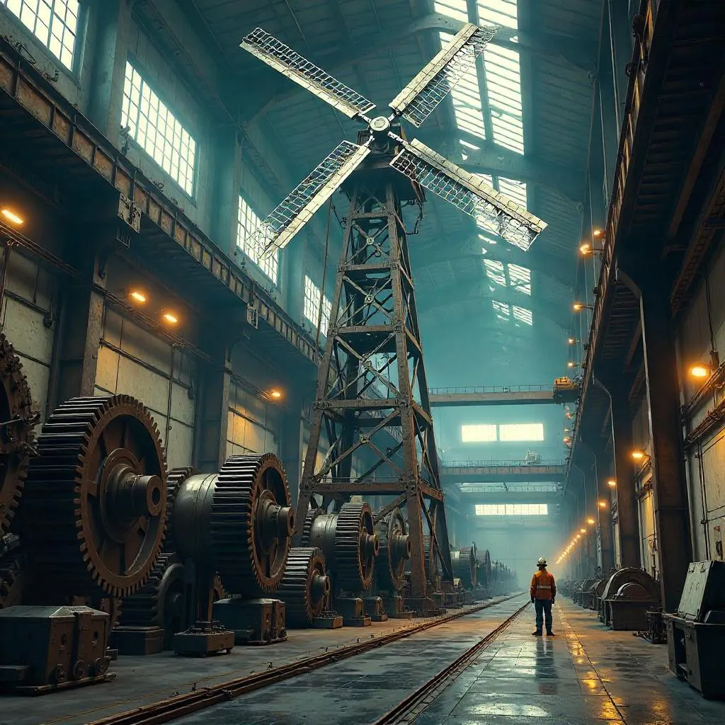 Photoreal Windmill Inside a Gear Factory