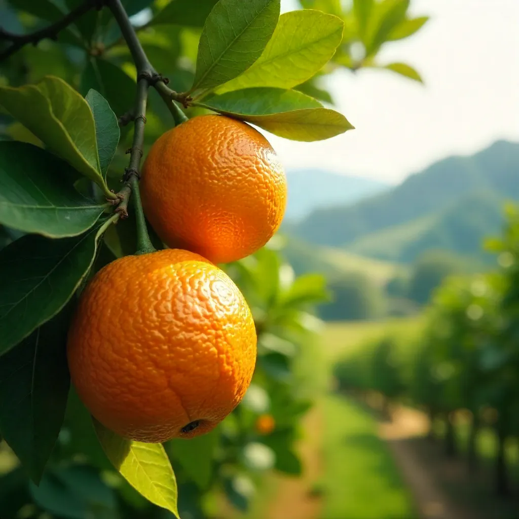 Lush Minas Gerais Orange Tree with Ripening Citrus