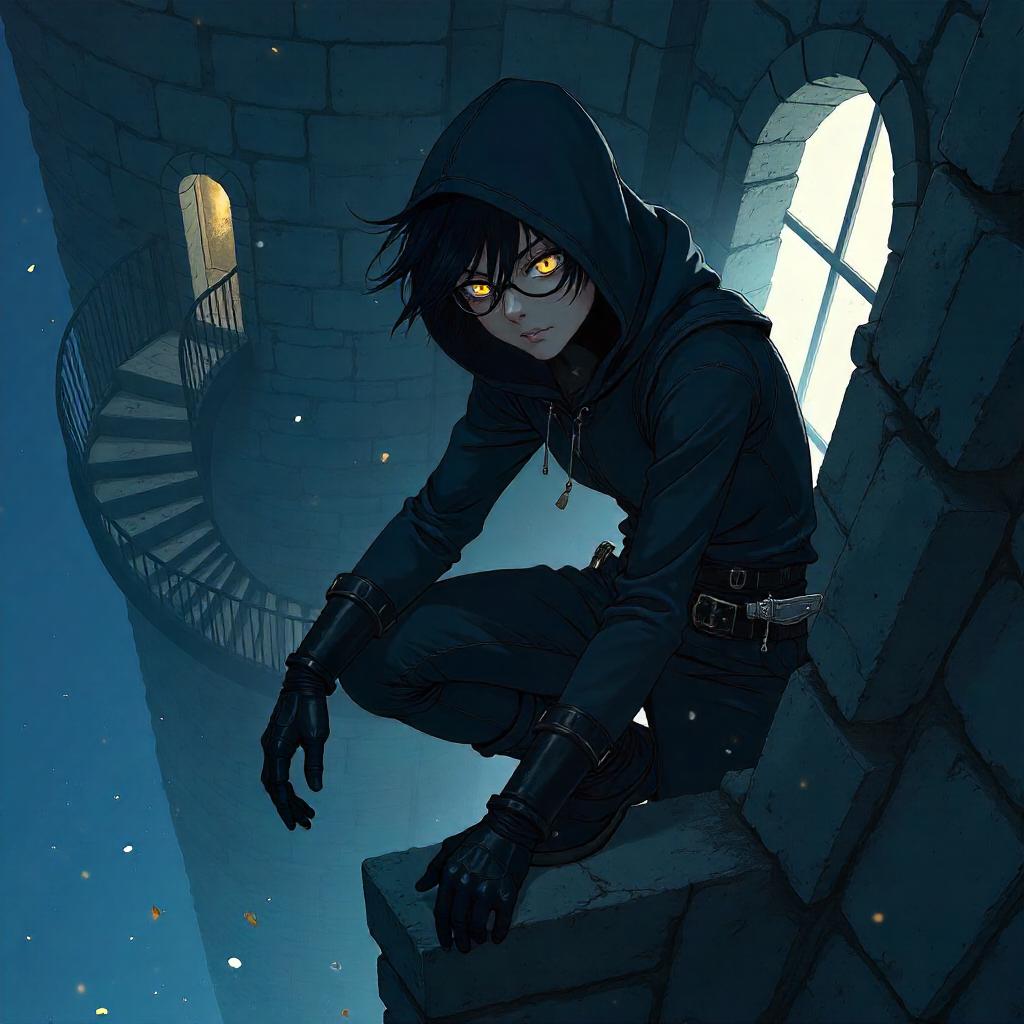 Midnight Thief in the Tower – Anime Style