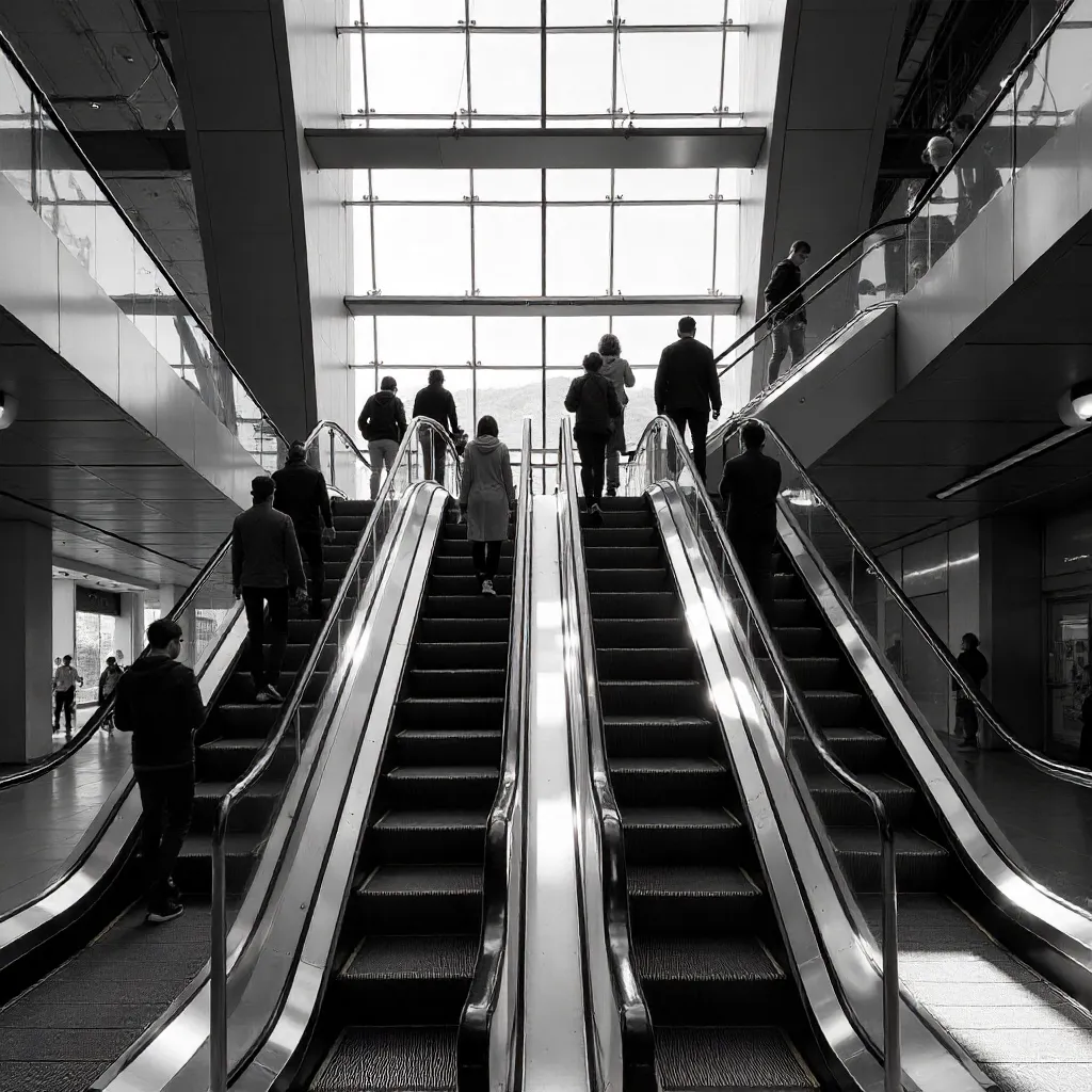 Intersecting Escalators in Modern Architecture