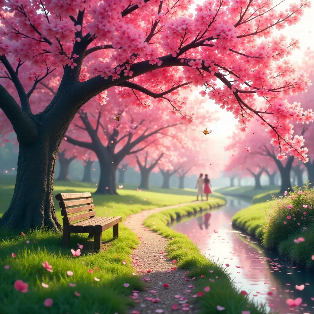 Cherry Blossom Romance in Pink Spring
