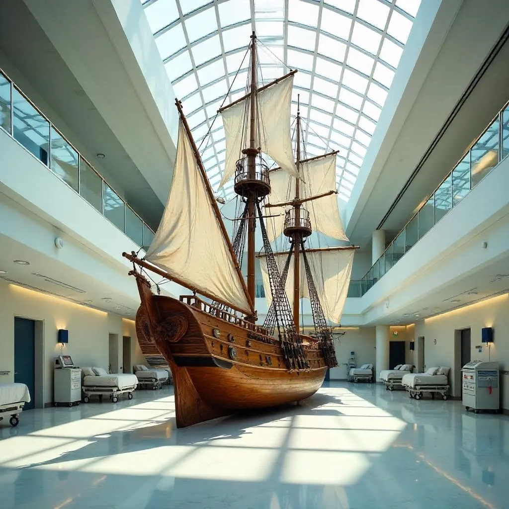 Sailing Ship in a Hospital Atrium