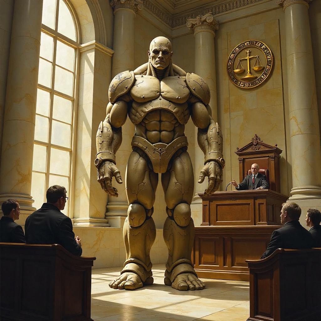 Golem in a Courthouse: An Oil Painting