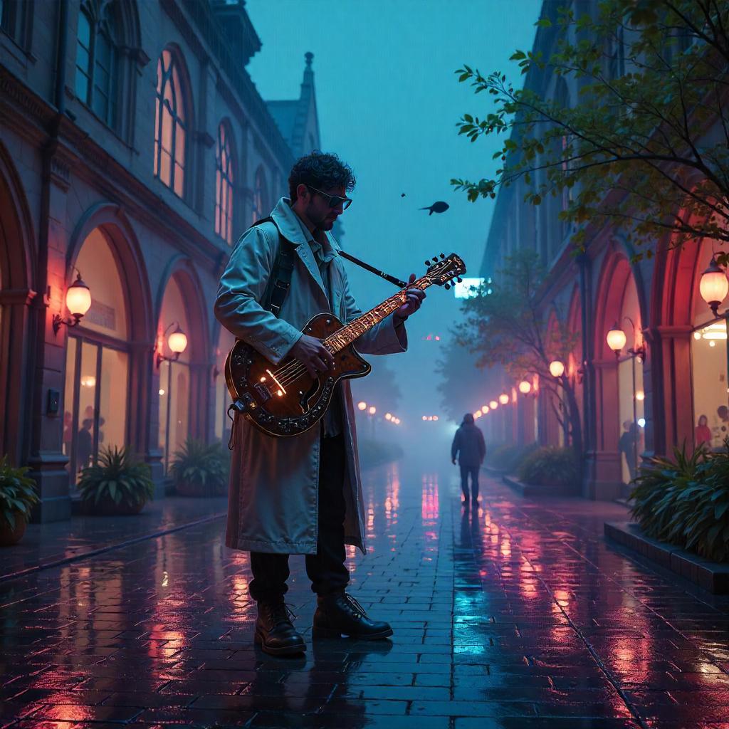 Neon Bard at the Cyberpunk University